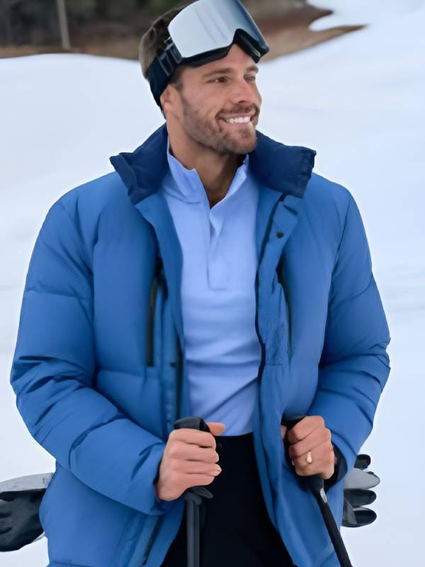 Finding Mr Christmas S02 Jake Schum Blue Puffer Jacket