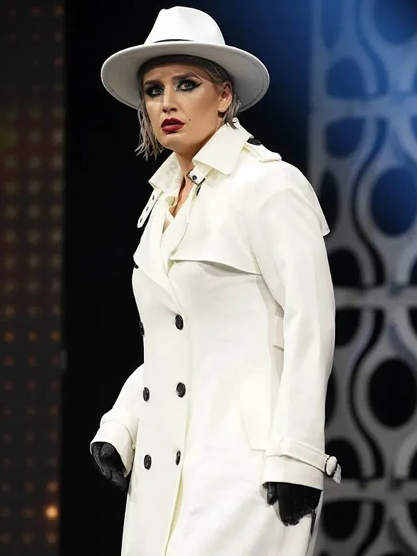 AEW Dynamite 2025 Toni Storm White Trench Coat