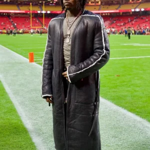 Wunna X Monday Night Football Gunna Black Leather Coat