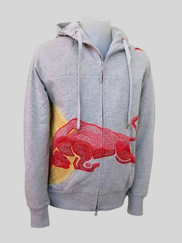 Red Bull Big Embroidered Logo Vintage Racing Hoodie