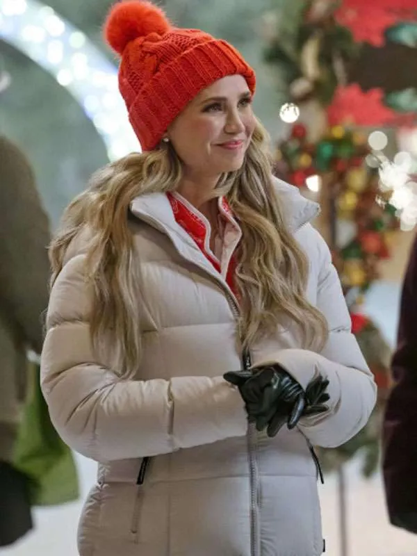A Royal Montana Christmas Fiona Gubelmann White Puffer Coat