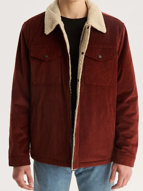 All is Merry & Bright 2025 John O’Hurley Red Corduroy Jacket - Image 2