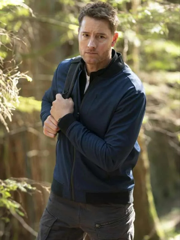 Justin Hartley Tracker S01 Blue Bomber Jacket