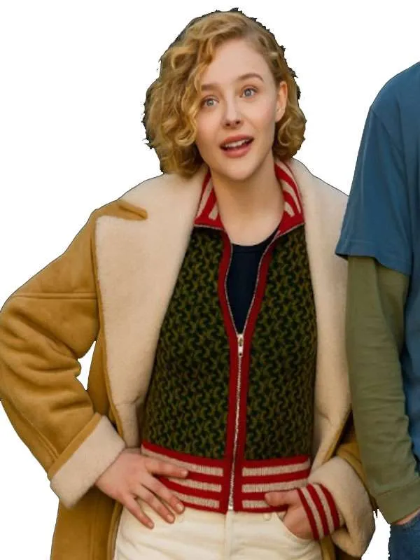 Chloe Grace Moretz Oh What Fun Shearling Leather Jacket