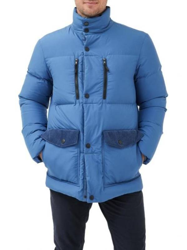 Finding Mr Christmas S02 Jake Schum Blue Puffer Jacket - Image 2