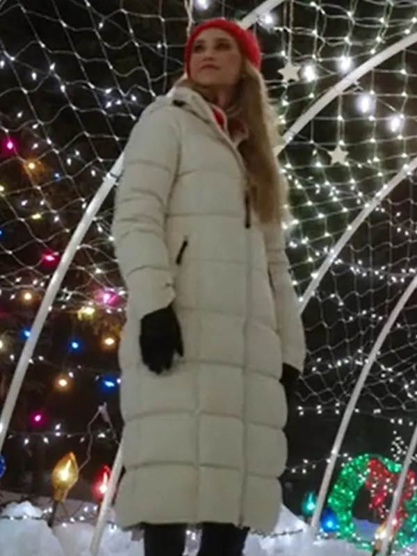 A Royal Montana Christmas Fiona Gubelmann White Puffer Coat - Image 2