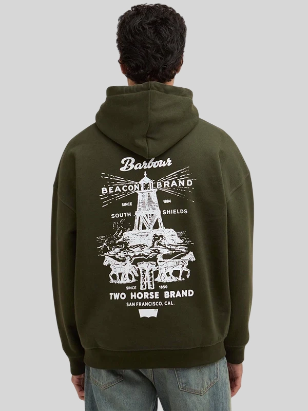 Levi’s x Barbour Graphic Green Hoodie - Image 2