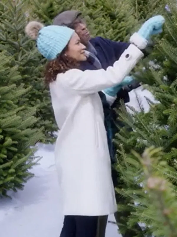 A Christmas Angel Match 2025 Daisy White Trench Coat - Image 2