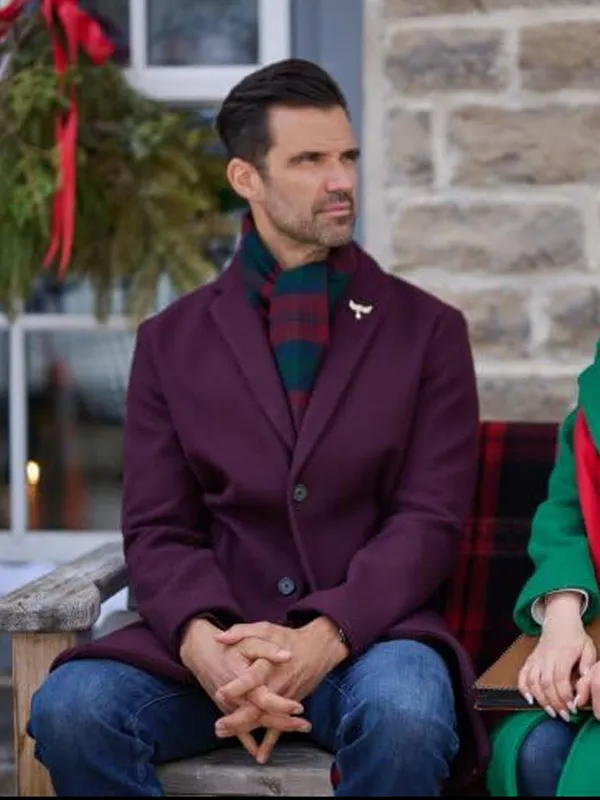 A Christmas Angel Match Michael Purple Wool Coat - Image 2