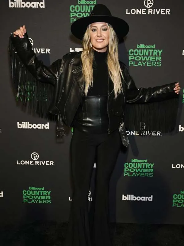 Lainey Wilson Country Power Players 2024 Fringe Leather Jacket - Image 2