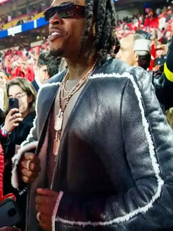 Gunna X Monday Night Football Shearling Leather Coat - Image 3