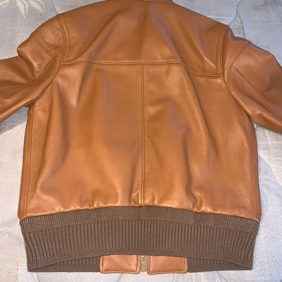 Jennifer Lopez Brown Leather Bomber Jacket
