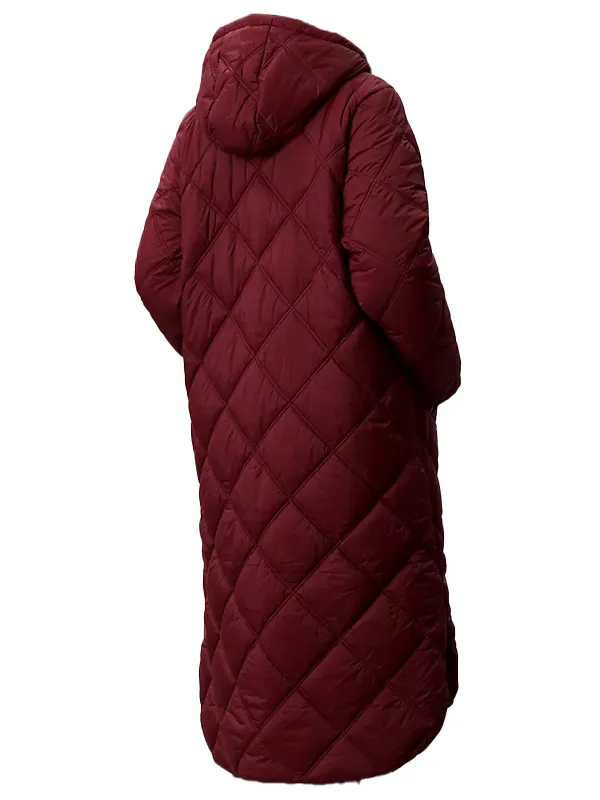 All is Merry & Bright 2025 Emily Rose Maroon Quilted Coat - Image 3