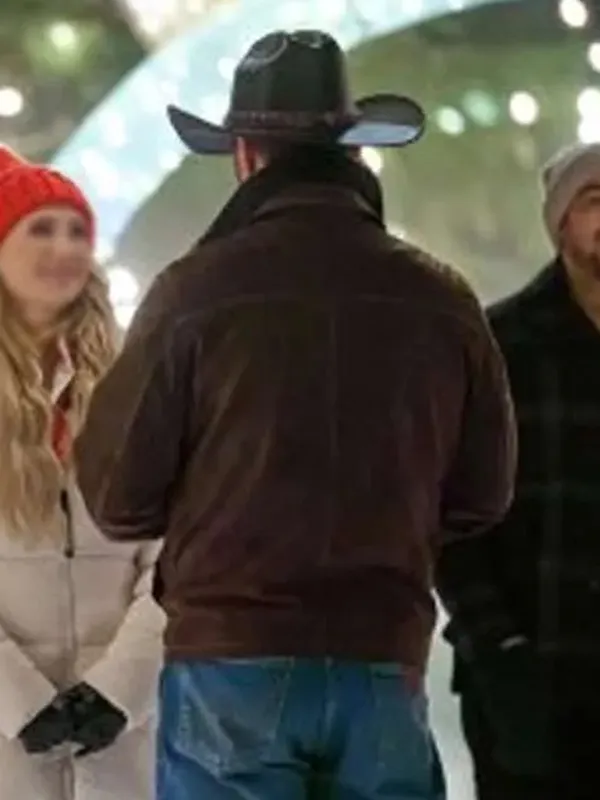 A Royal Montana Christmas Warren Christie Brown Leather Jacket