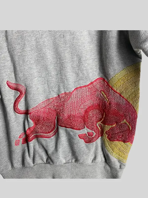 Red Bull Big Embroidered Logo Vintage Racing Hoodie - Image 3