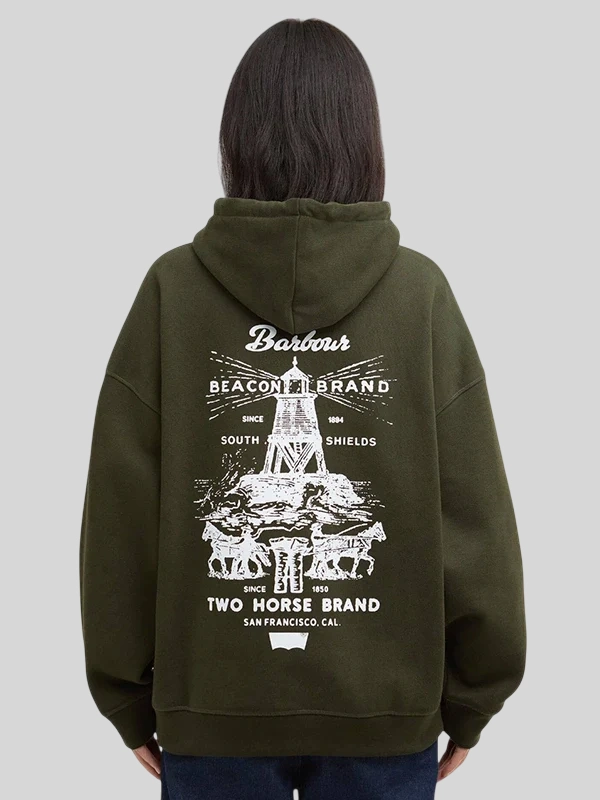 Levi’s x Barbour Graphic Green Hoodie - Image 4