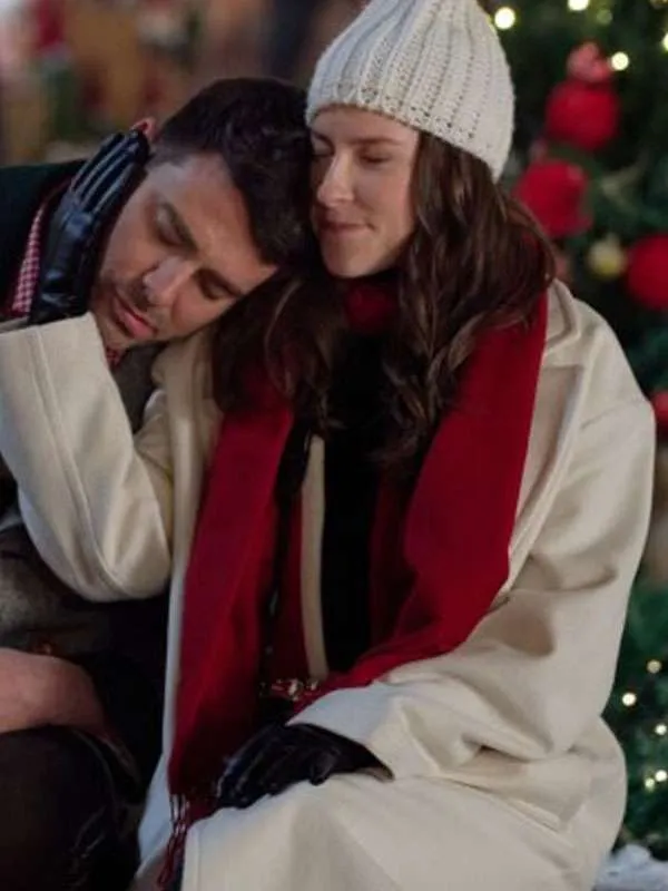 A Keller Christmas Vacation 2025 Eden Sher White Wool Coat