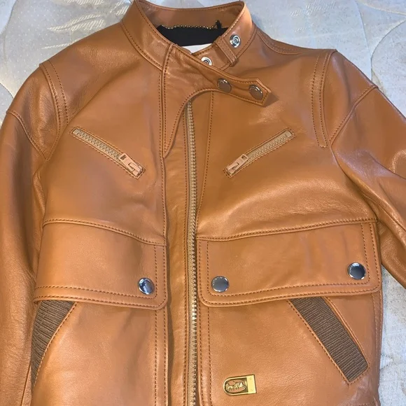 Jennifer Lopez Brown Leather Bomber Jacket