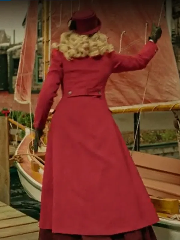 A Newport Christmas 2025 Ella Red Wool Coat