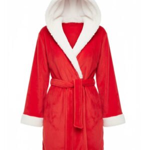 Red Santa Hooded Robe for Women