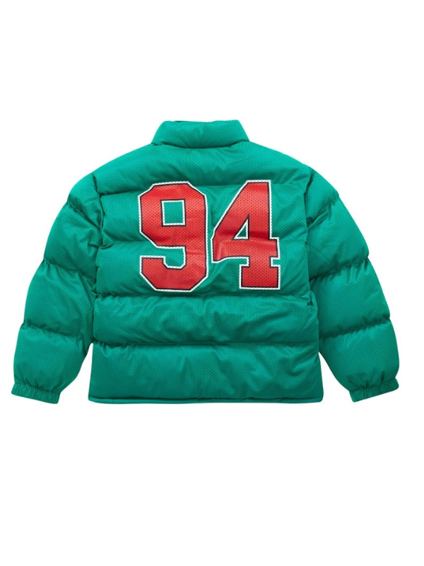 Supreme Mesh Jersey Green Puffer Jacket
