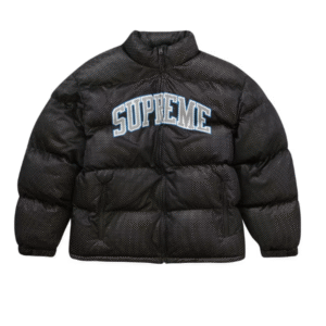 Supreme Mesh Jersey Black Puffer Jacket