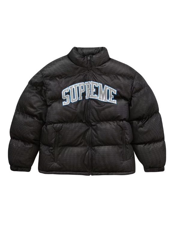 Supreme Mesh Jersey Black Puffer Jacket