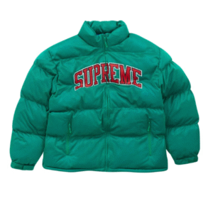 Supreme Mesh Jersey Green Puffer Jacket