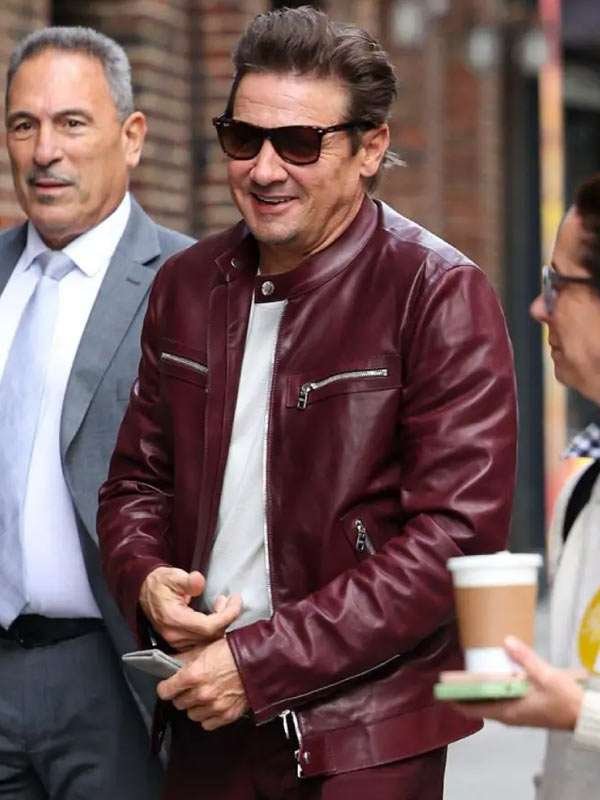Jeremy Renner The Late Show With Stephen Colbert Leather Jacket