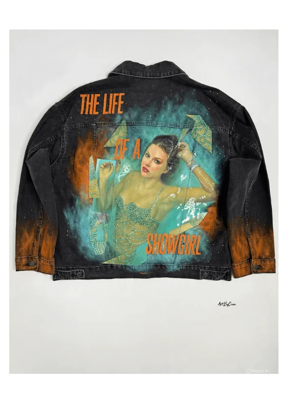 The Life Of A Showgirl Hand Painted Denim Jacket