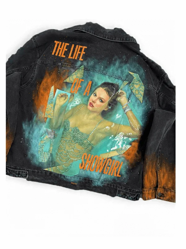 The Life Of A Showgirl Hand Painted Denim Jacket