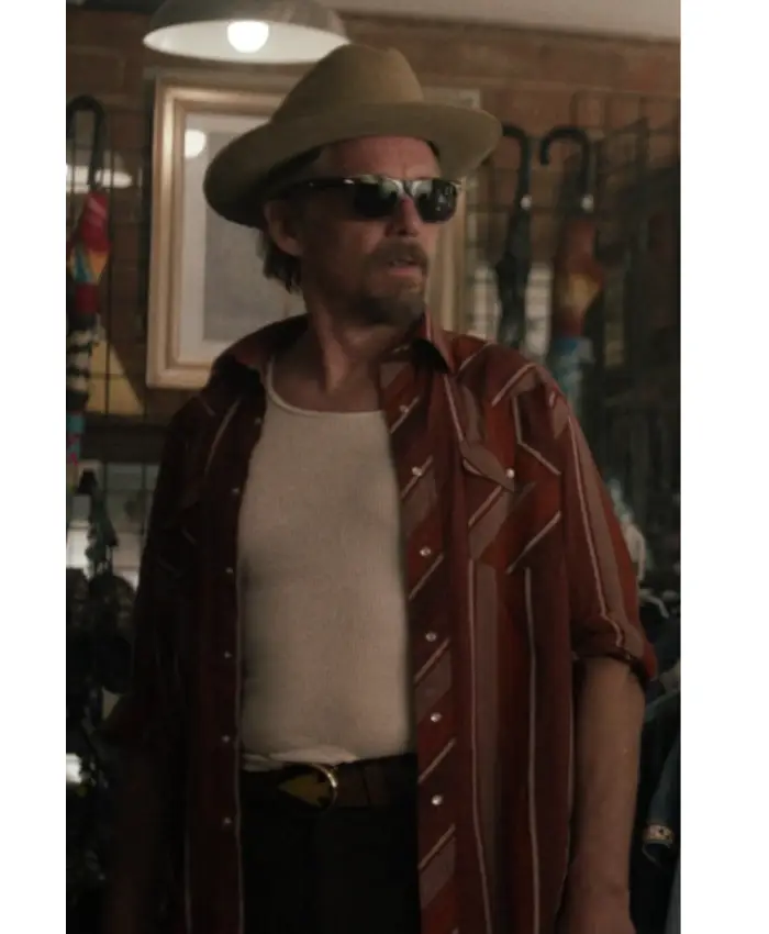 The Lowdown Series Ethan Hawke Maroon Shirt