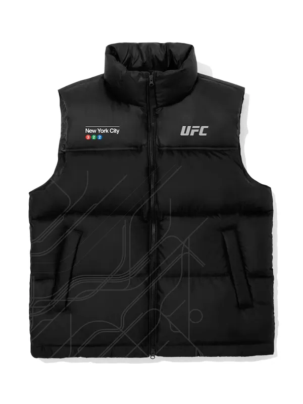 UFC 322 New York City Metro Black Puffer Vest