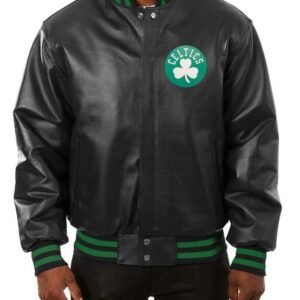 Boston Celtics Black Leather Jacket