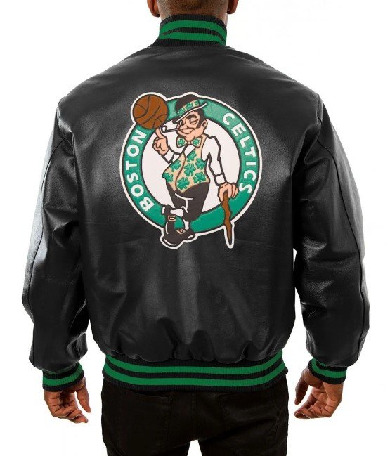 Boston Celtics Black Leather Jacket
