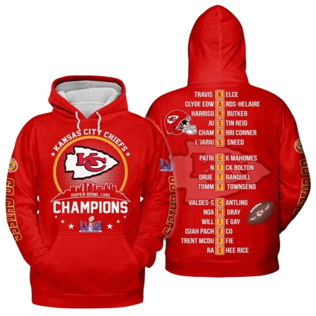 Kansas City Chiefs Super Bowl LVIII Champions Hoodie