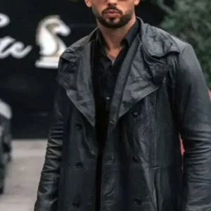 Andrew Tate Escape The Matrix Black Leather Coat