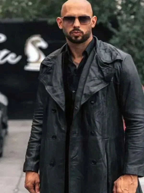 Andrew Tate Escape The Matrix Black Leather Coat