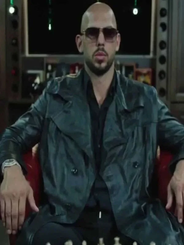 Andrew Tate Escape The Matrix Black Leather Coat - Image 3