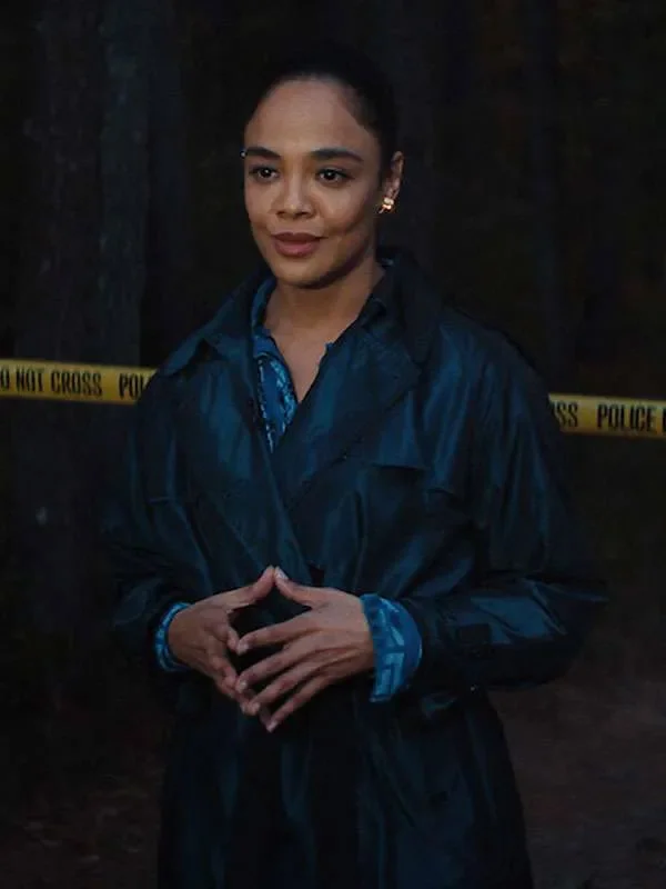 His and Hers Tessa Thompson Black Trench Coat