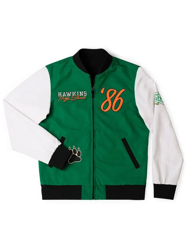 Stranger Things S05 Hawkins Tigers Reversible Bomber Jacket - Image 3