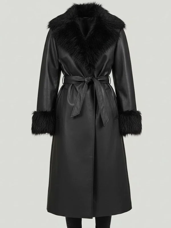 Daddy Issues S02 Aimee Lou Wood Black Leather Coat