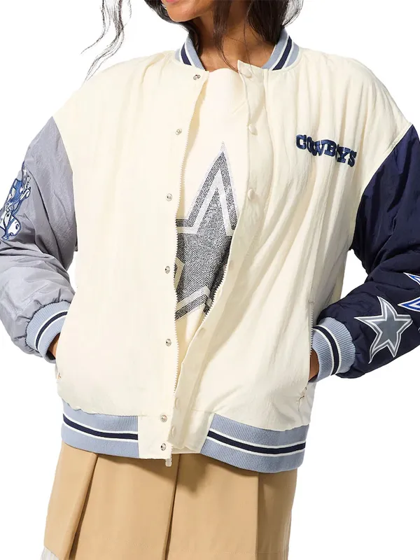Terez x Dallas Cowboys Color Block Bomber Jacket