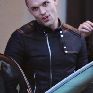Ed Skrein Deadpool Black Leather Jacket