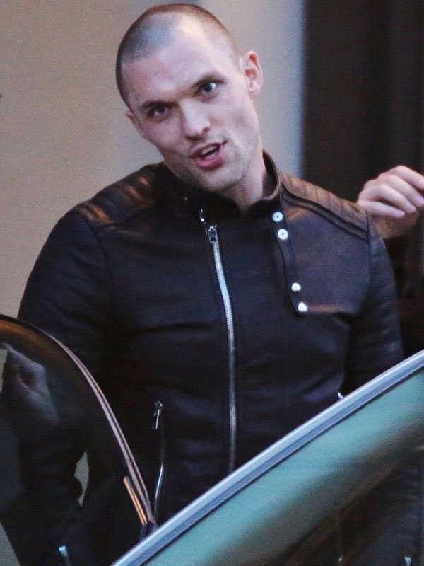 Ed Skrein Deadpool Black Leather Jacket