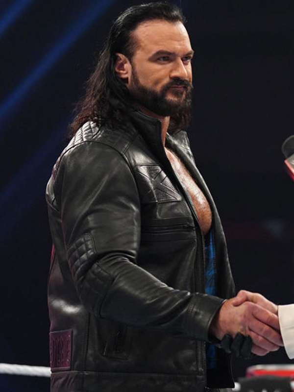 Drew McIntyre WWE RAW Black Leather Jacket - Image 2