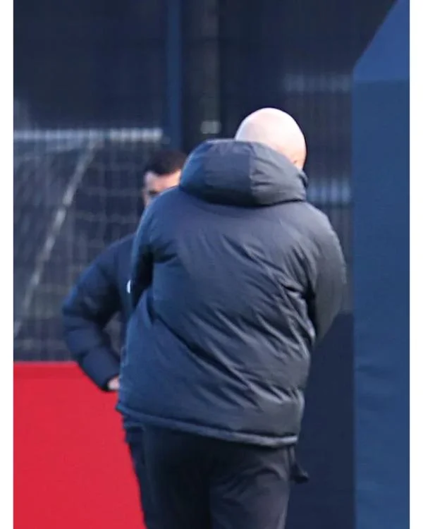 Arne Slot LFC Black Puffer Hooded Jacket - Image 3