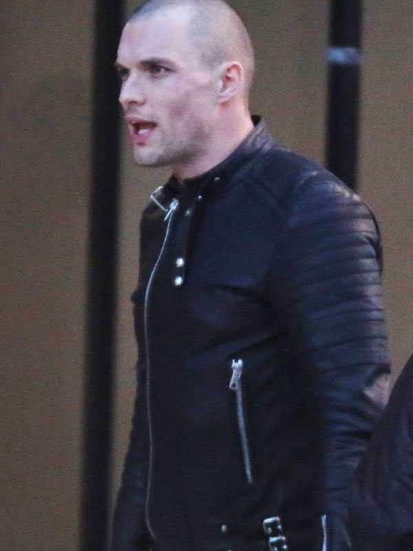 Ed Skrein Deadpool Black Leather Jacket