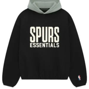 Stylish Black Essentials Spurs Pullover Hoodie