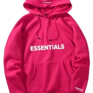 Fear Of God Essentials Pink Hoodie